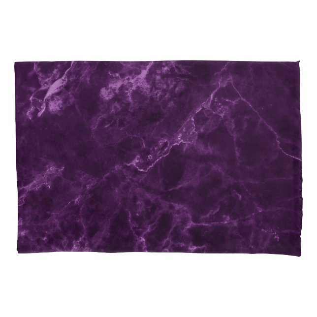 Housse D'oreillers Marbre violet foncé : texture luxueuse. (devant)