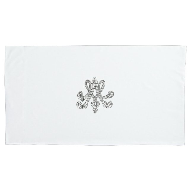 Housse D'oreillers Marie Antoinette - monogramme - Royal monogram (devant)