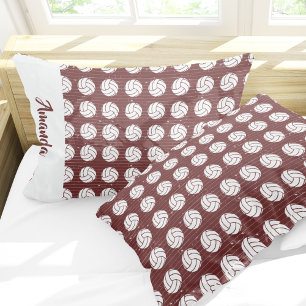 Housse D'oreillers Maroon Volleyball Wood Floor Patterned