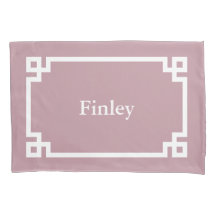 Mauve Grec Clé Monogramme Coque Coussin standard