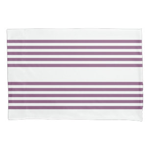 Housse D'oreillers Mauve violet blanc cinq bandes motif