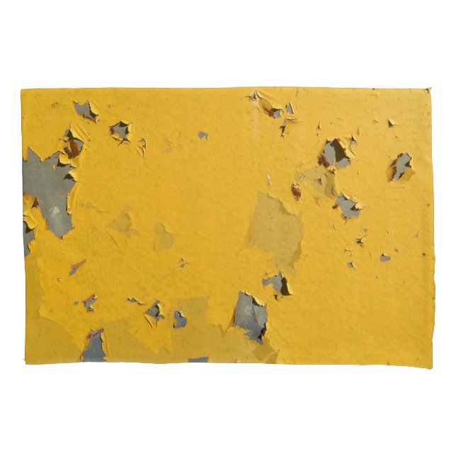 Housse D'oreillers Métal jaune fissuré : texture sale. (devant)