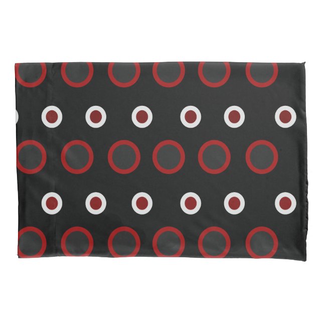 Housse D'oreillers Mi-siècle moderne rouge, noir et gris (devant)
