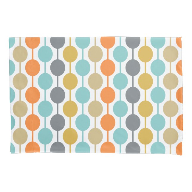 Housse D'oreillers Mid-Century Modern Retro Geometric Circles Pattern (devant)