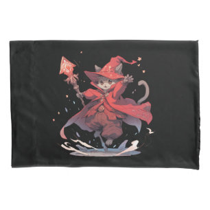 Housse D'oreillers Mignon Héros Chat Mage Rouge