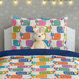 Housse D'oreillers Mignon motif escargot sur crème
