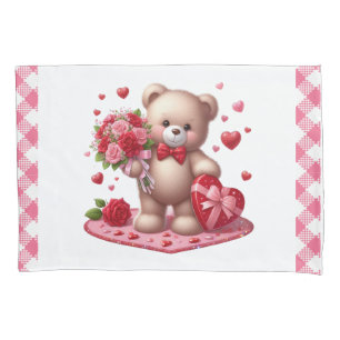 Housse D'oreillers Mignonne Valentine's Day Teddy Bear