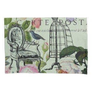 Housse D'oreillers minder vintage french rose butterfly paris
