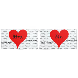 Housse D'oreillers Mme M. Red Hearts Love
