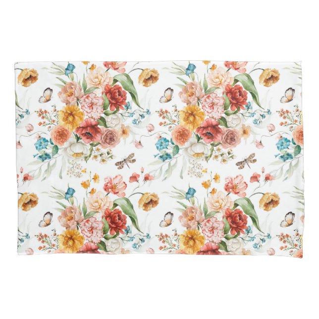 Housse D'oreillers Modèle floral du jardin (devant)