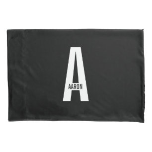 Housse D'oreillers Moderne monogramme personnalisé gras et nom