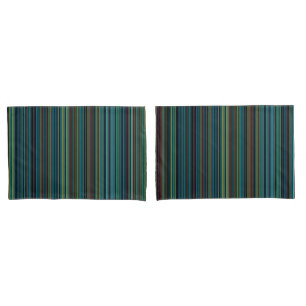 Housse D'oreillers Moderne rétro aqua violet bleu brun rayure molleto
