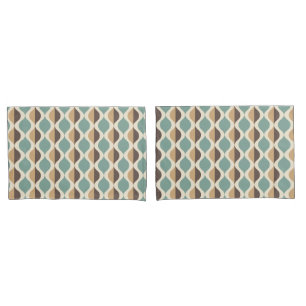 Housse D'oreillers Moderne Rétro Bleu sarcelle marron Vintage Milieu