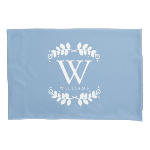 Housse D'oreillers Monogramme bleu clair