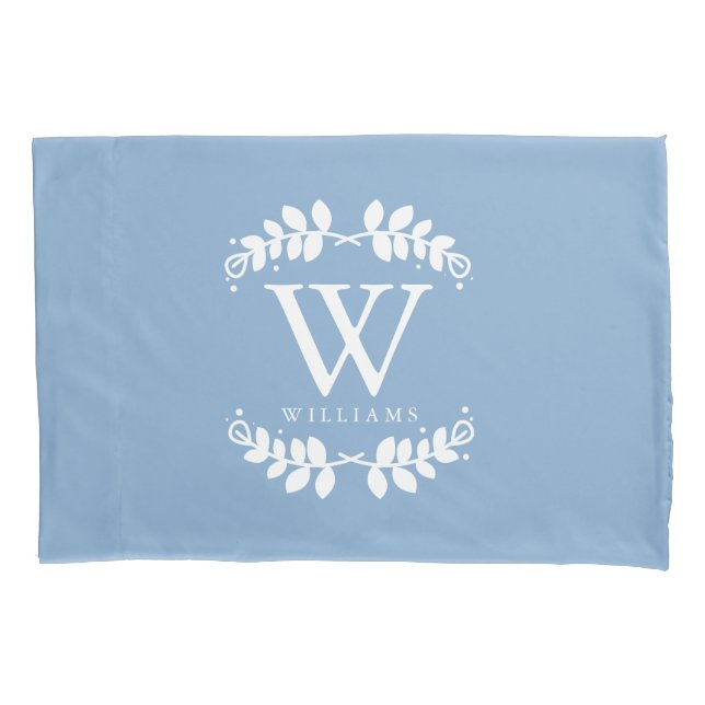 Housse D'oreillers Monogramme bleu clair (devant)