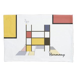 Housse D'oreillers Monogramme d'art néoplasticiste charmant. Lettre H