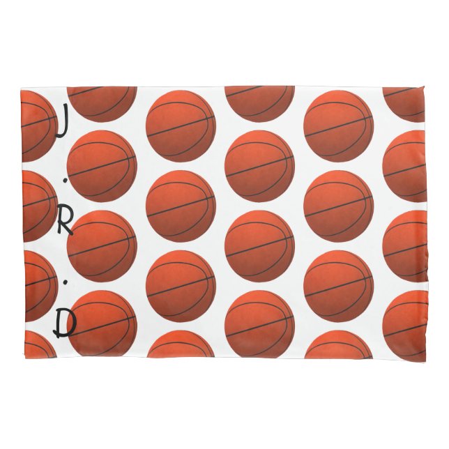 Housse D'oreillers Monogramme de basket-ball (devant)
