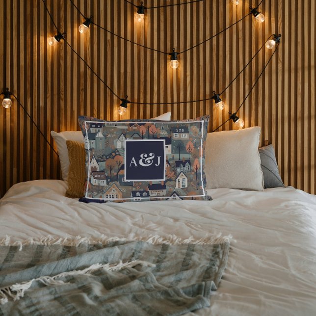 Housse D'oreillers Monogramme de village scandinave (Créateur téléchargé)