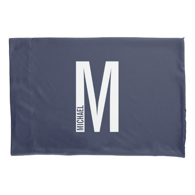 Housse D'oreillers Monogramme et nom personnalisés modernes (devant)