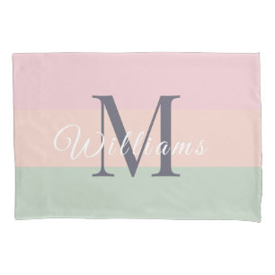 Housse D'oreillers Monogramme initial customisé pour ColorBlock viole