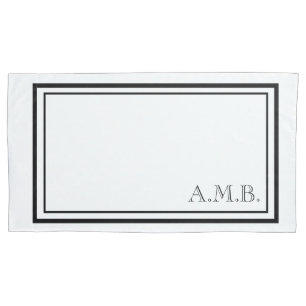 Housse D'oreillers Monogramme noir classique personnalisé grand