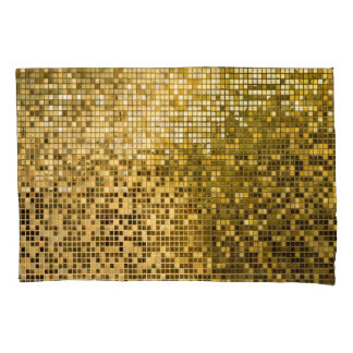 Housse D'oreillers Mosaïque d'or : Carreaux Carrés Texture.