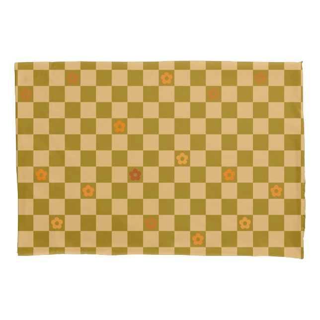 Housse D'oreillers Motif à carreaux de fleurs - N° 02 (devant-gauche)