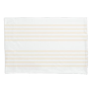 Housse D'oreillers Motif à cinq rayures beige et blanc
