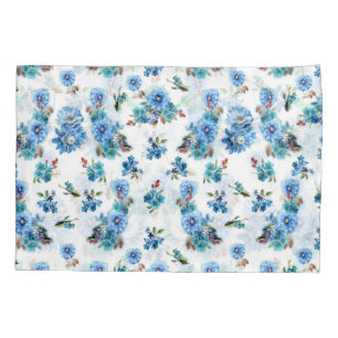 Housse D'oreillers Motif à coulisse bleu aquarelle de maïs