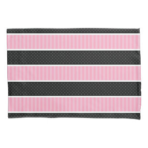 Housse D'oreillers Motif à pointes rose et noire