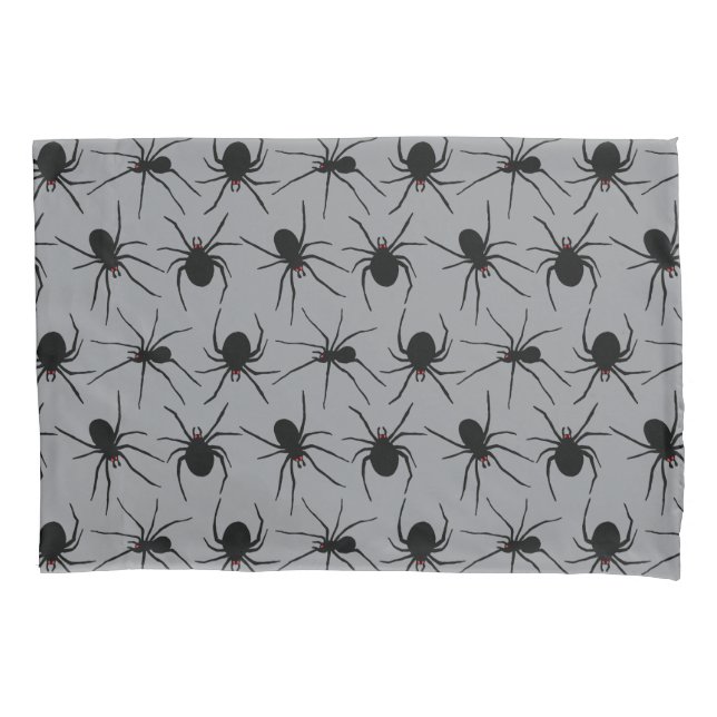 Housse D'oreillers Motif Araignée sur gris (devant)