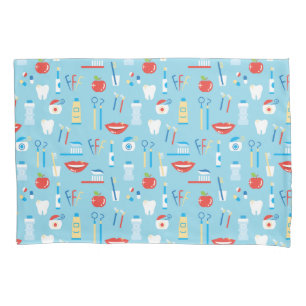 Housse D'oreillers Motif bleu dentaire