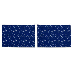 Housse D'oreillers Motif bleu et blanc de la Marine