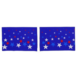 Housse D'oreillers Motif bleu, rouge et blanc