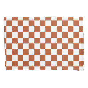 Housse D'oreillers Motif Brown blanc À damiers chèque
