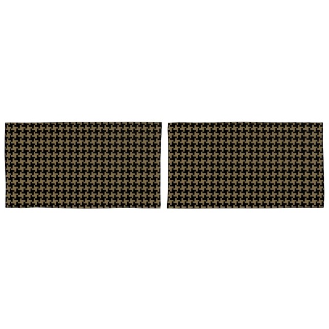 Housse D'oreillers Motif Brown Or Et Noir Classique (devant-Set)