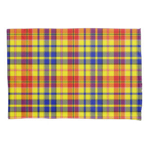 Housse D'oreillers Motif carreaux tartan jaune rouge bleu