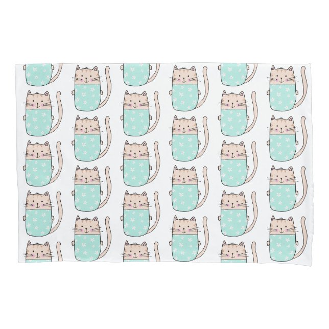 Housse D'oreillers Motif chat enfant mignet (devant)