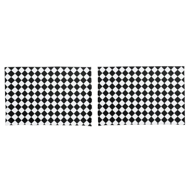 Housse D'oreillers Motif Chevron noir blanc et gras (devant-Set)