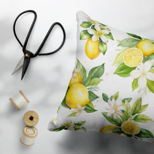 Housse D'oreillers Motif citron, Fleurs de citron, Feuilles, Citrus