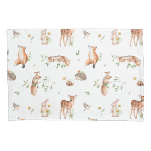 Housse D'oreillers Motif d'amis animaux de bois mignon