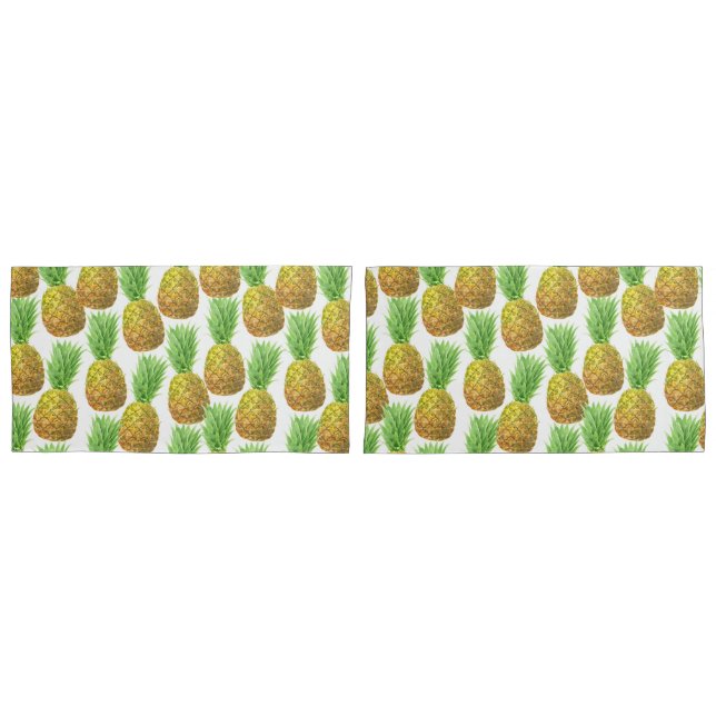 Housse D'oreillers Motif d'aquarelle ananas (devant-Set)