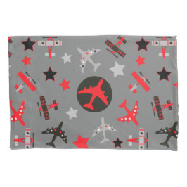 Housse D'oreillers Motif d'avions Red Black Grey