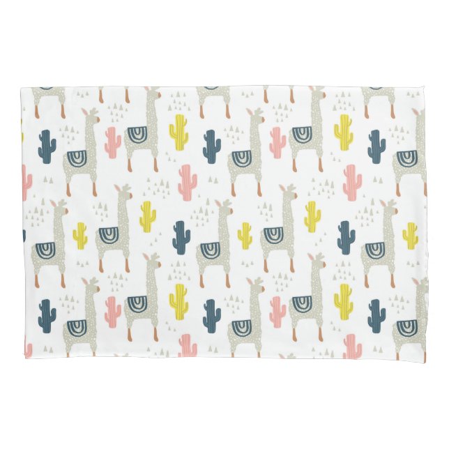 Housse D'oreillers Motif de cactus et de lamas (devant-gauche)