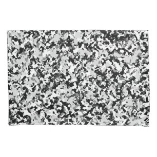 Housse D'oreillers Motif de camouflage gris noir blanc arctique