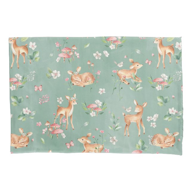 Housse D'oreillers Motif de cerfs à l'aquarelle (devant)