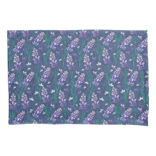 Housse D'oreillers Motif de champs Lavender dans violet (devant)