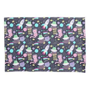 Housse D'oreillers Motif de chat espace