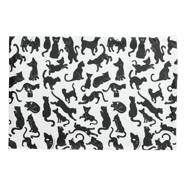 Housse D'oreillers Motif de chat noir (Dos)