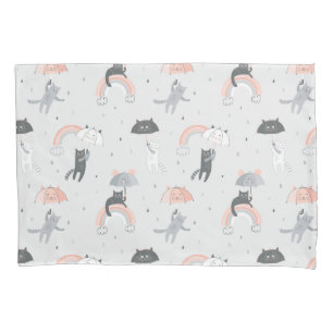 Housse D'oreillers Motif de chats à plume